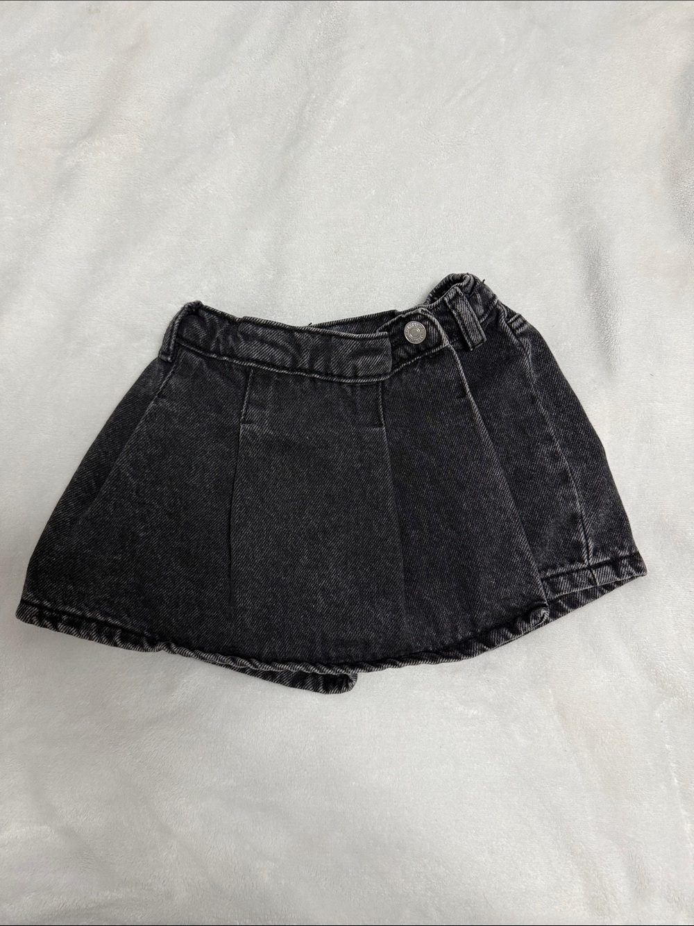 Zara Charcoal Washed Denim Skort Siz 3/4 T
